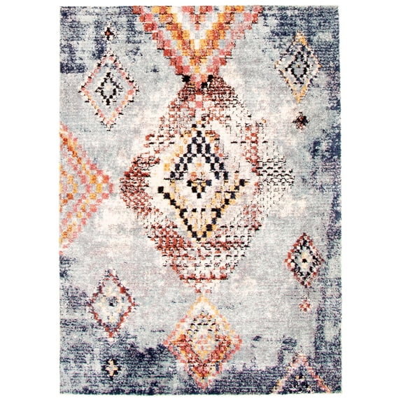 eCarpetGallery Modern Morocco Rug, 5'3" x 7'3", Light Blue , Mosaique
