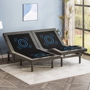 eChamp Electric Adjustable Bed Frame Base with Massage,Remote Controller,No Mattress,Split King Size