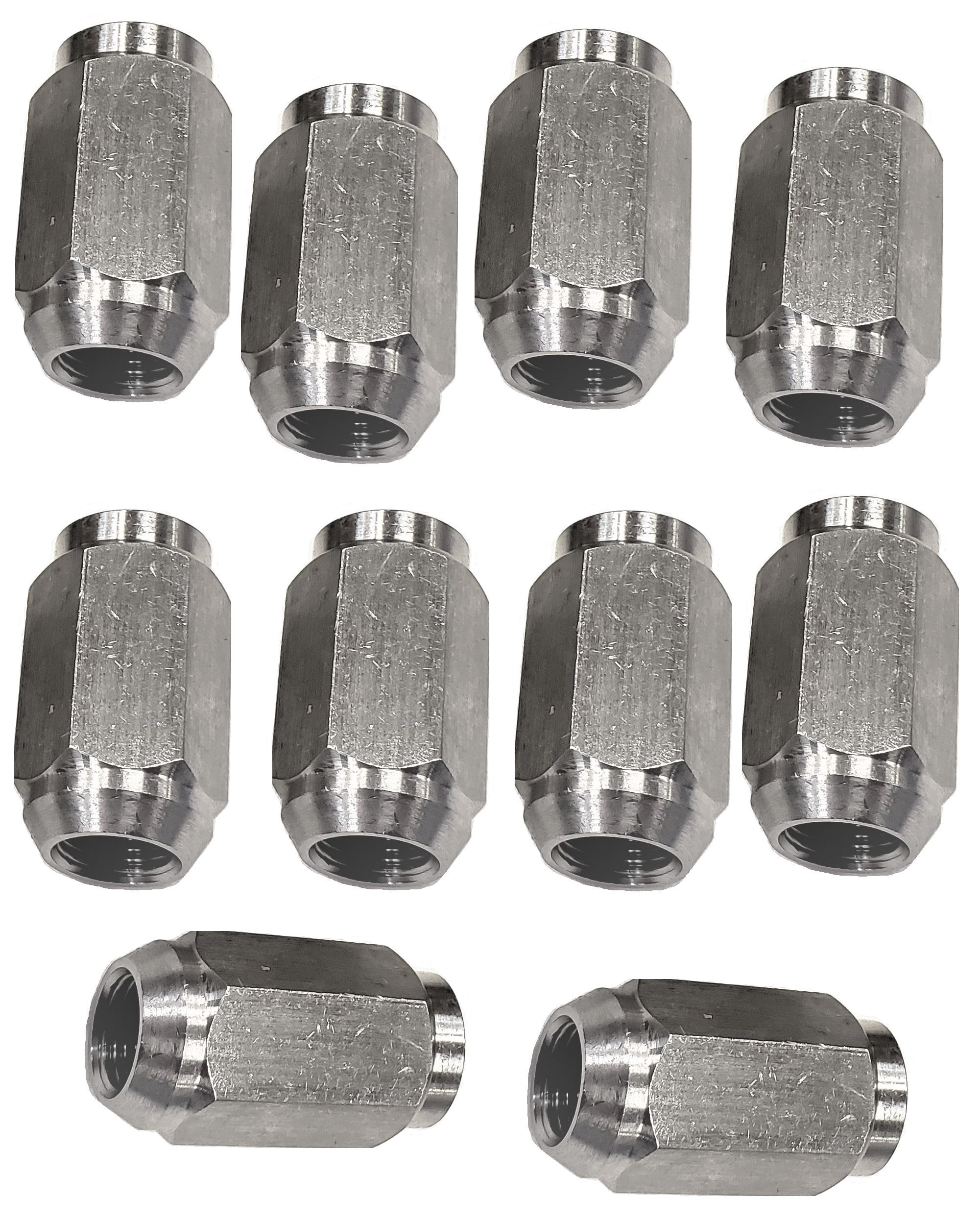 10-Pack 1/2" Solid 304 Stainless Steel Lug Nuts For Trailer Wheels 1/2-20 Thread