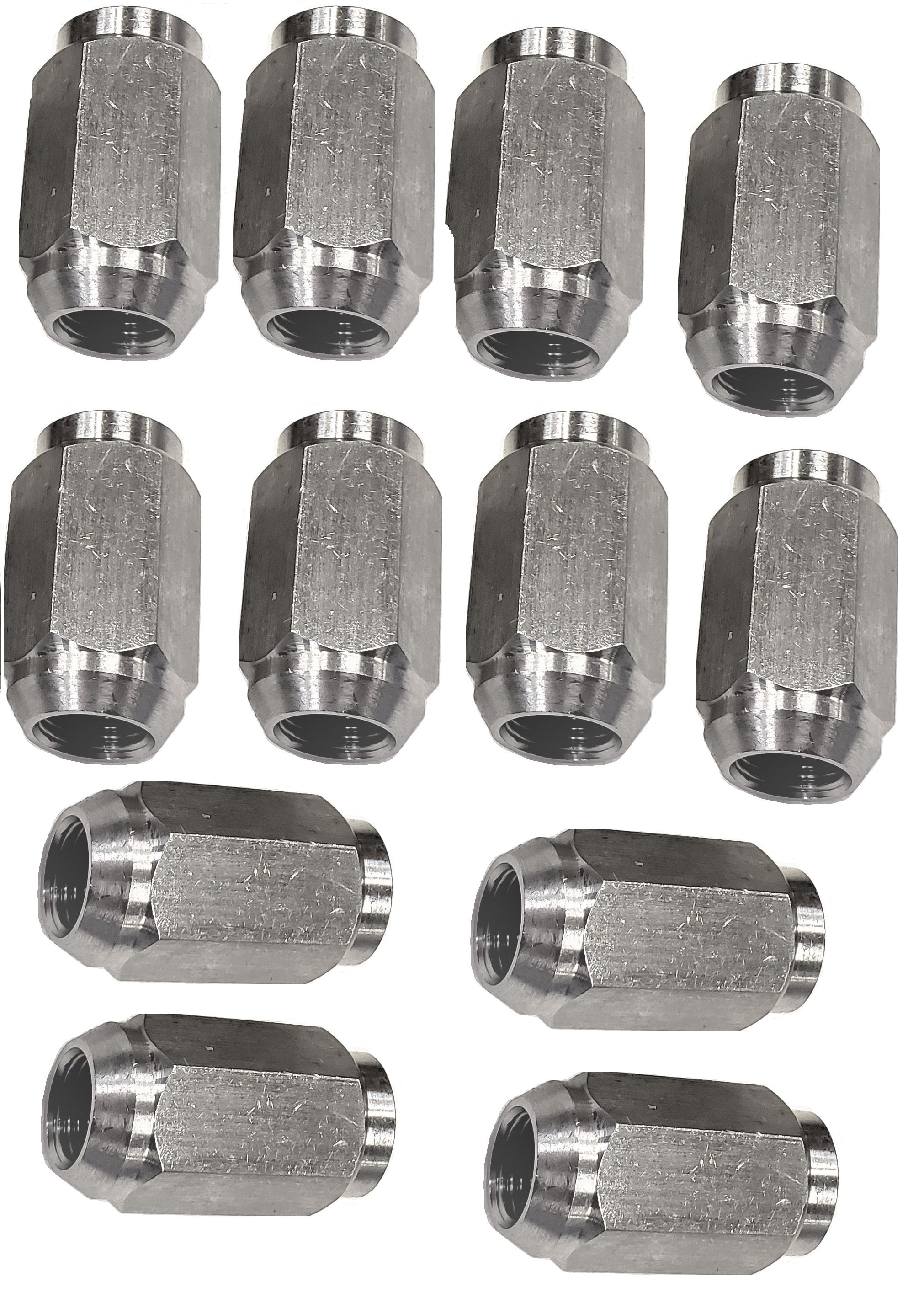 12-Pack 1/2" Solid 304 Stainless Steel Lug Nuts For Trailer Wheels 1/2-20 Thread