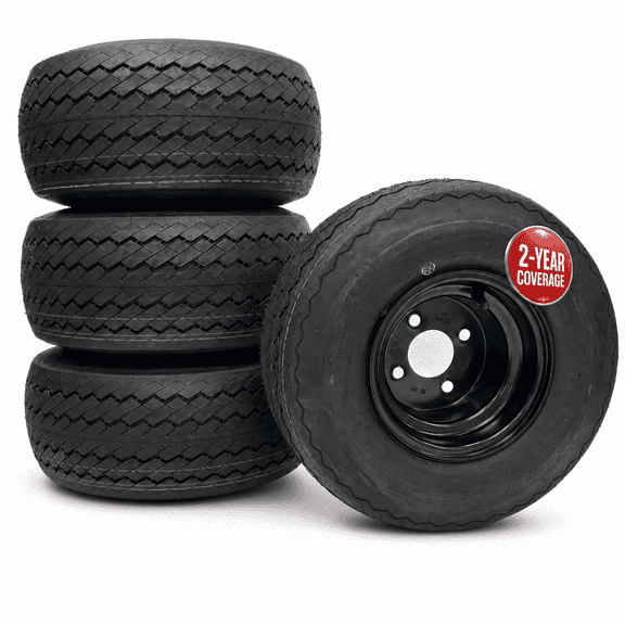 4-Pack 18X8.50-8 8 Inch Black Golf Cart Tire Wheel Fit E-Z-GO Club Car Cushman