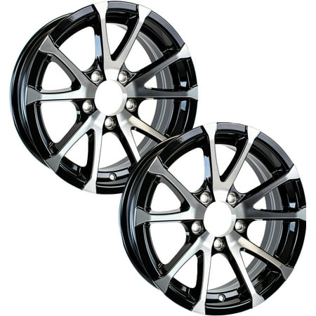 eCustomrim 2-Pack Aluminum Trailer Rim 13 Inch 13X5 5 Lug On 4.5 Black T07 Wheel