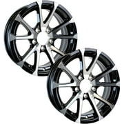 eCustomrim 2-Pack Aluminum Trailer Rim 13 Inch 13X5 5 Lug On 4.5 Black T07 Wheel