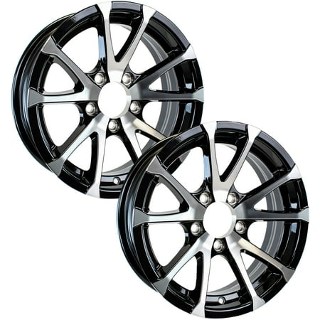 eCustomrim 2-Pack Aluminum Trailer Rim 14 Inch 14X5.5 5 Lug On 4.5 Black T07 Wheel