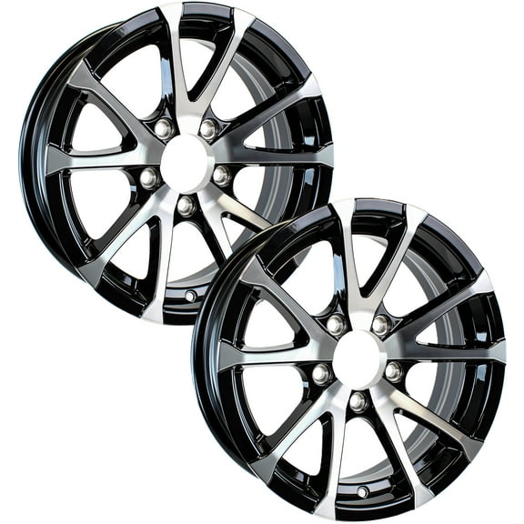 eCustomrim 2-Pack Aluminum Trailer Rims Wheels 5 Lug 14" Avalanche V-Spoke/Black