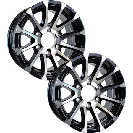 eCustomrim 2-Pack Aluminum Trailer Rim 15 Inch 15X6 6 Lug On 5.5 Black T07 Wheel