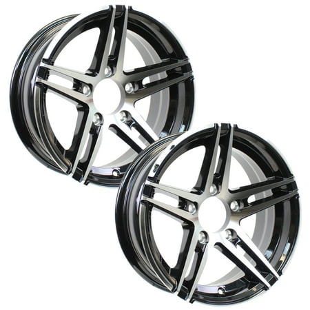 eCustomrim 2-Pack Aluminum Trailer Rim 15 Inch 15X5 5 Lug On 4.5 Black Wheel