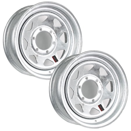 eCustomrim 2-Pack Trailer Rim 15 Inch 15X6 6 Lug On 5.5 Inch Galvanized Wheel