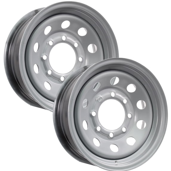 eCustomrim 2-Pack Trailer Rim 16 Inch 16X6 8 Lug On 6.5 Inch Center Silver Wheel
