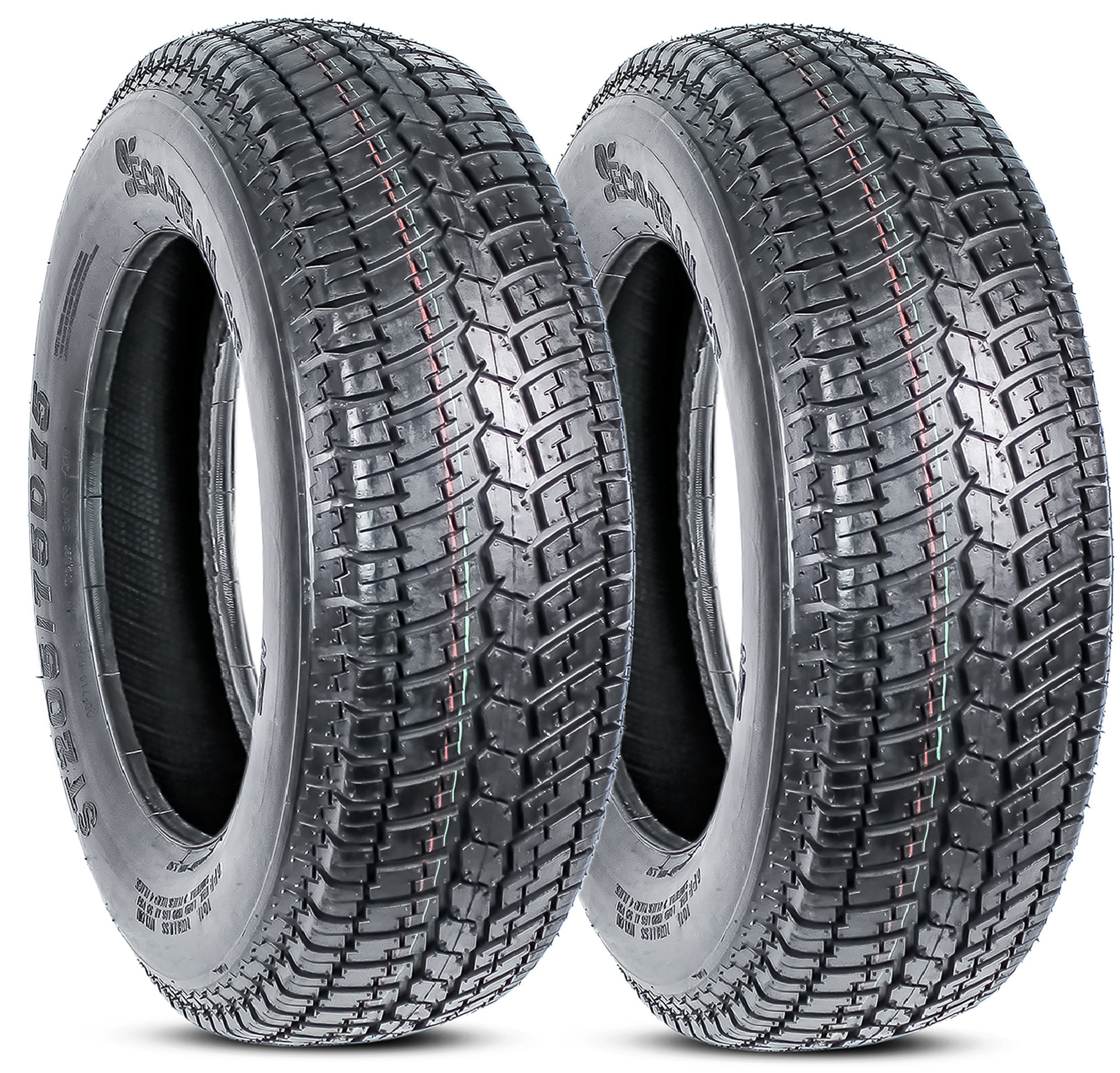 eCustomrim 2-Pack ST205/75D15 Trailer Tires Bias Ply Load Range C 2 Year Warranty
