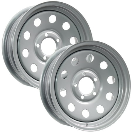 eCustomrim 2-Pack Trailer Rim 13 Inch 13X4.5 5 Lug On 4.5 Inch Silver Wheel