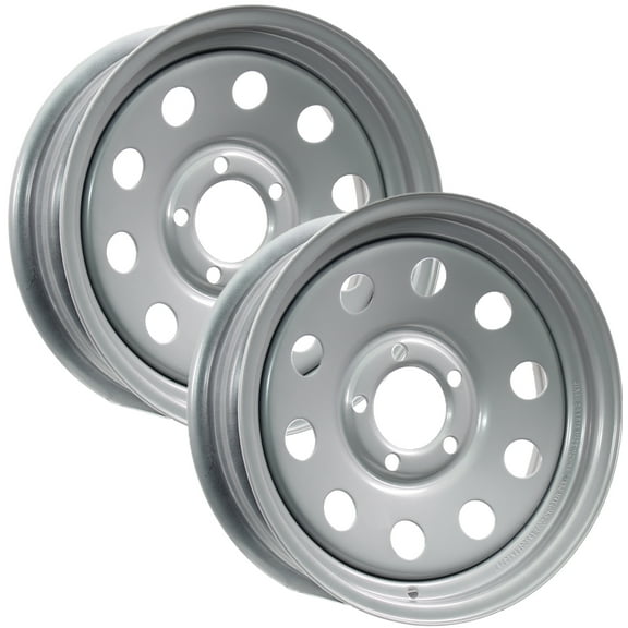 eCustomrim 2-Pack Trailer Rim Wheel 13X4.5 5 Lug On 4.5" Center Silver Modular