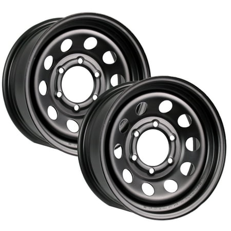 eCustomrim 2-Pack Trailer Rim 15 Inch 15X6 6 Lug On 5.5 Inch Center Black Wheel