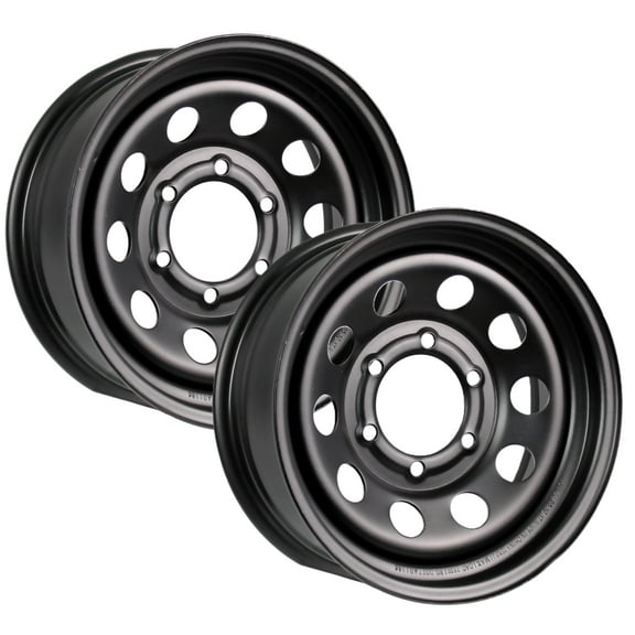 eCustomrim 2-Pack Trailer Wheel 15 " 15X6 Black Modular 6 Lug Rim