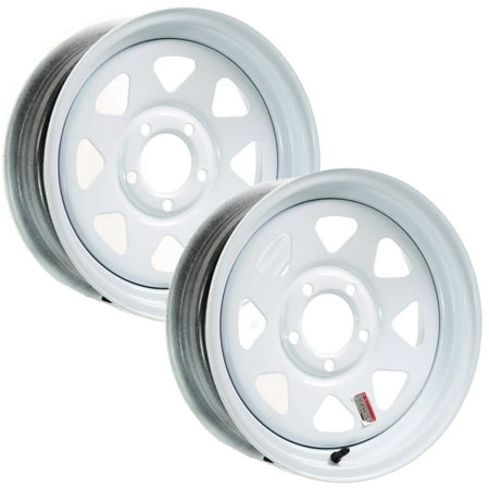 eCustomrim 2-Pack Trailer Rim 13 Inch 13X4.5 5 Lug On 4.5 Inch White Wheel