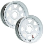eCustomrim 2-Pack Trailer Rim 13 Inch 13X4.5 5 Lug On 4.5 Inch White Wheel