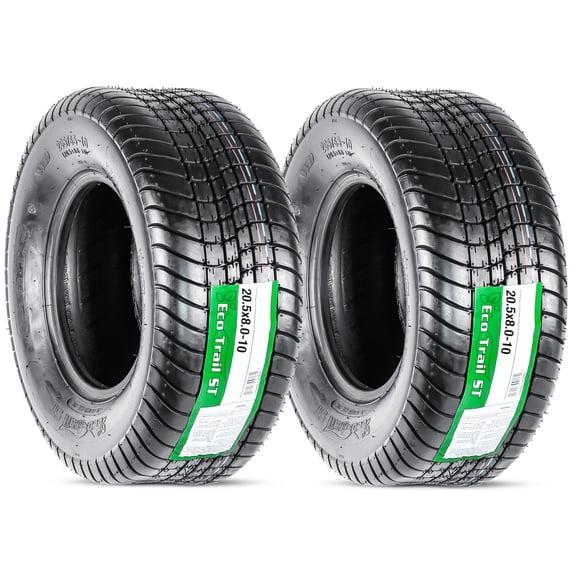 eCustomrim 2-Pack Trailer Tire 20.5x8.0-10 205/65-10 Load Range E 10 Ply Tractor Tire