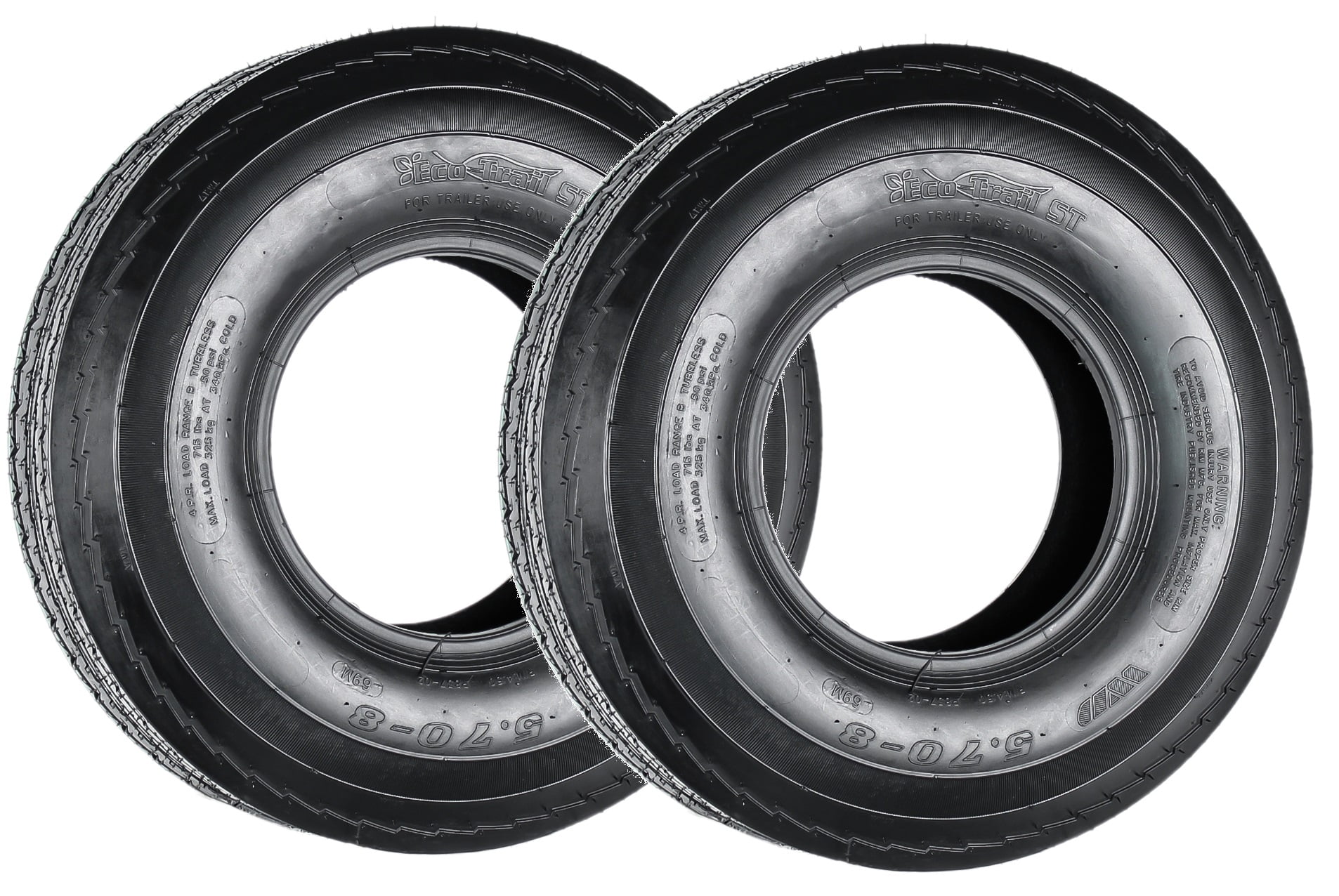 Ecustomrim 2 pack trailer tire 5 70 8 570 8 load range b 4 ply bias 2
