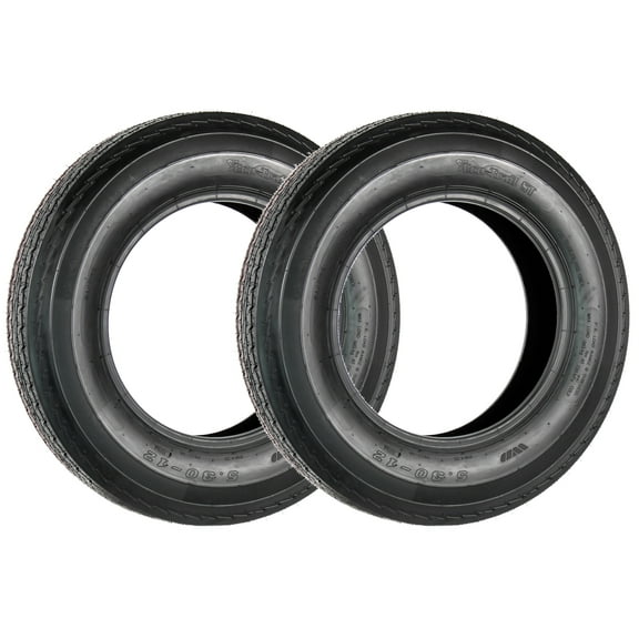 2-Pack Trailer Tire 530-12 5.30-12 Load Range B 4 Ply - 2 Year Warranty w/Free Roadside