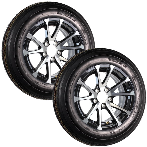 2 Packs Of Trailer Tires & Wheels - 4.80-12 6PR On 12" 5-Lug Rims (5 On 4.5 Bolt Pattern)