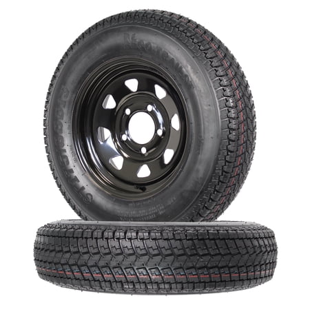 2-Pk Trailer Tire On Rim Bias Ply ST175/80D13 175/80 LRC 5-4.5 Black Spoke Wheel Sansujyuku sansujyuku.com