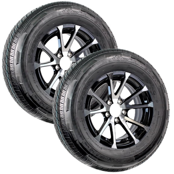 eCustomrim 2-Pack Trailer Tire Rim ST205/75R14 Load D 5 Lug Black Aluminum Wheel