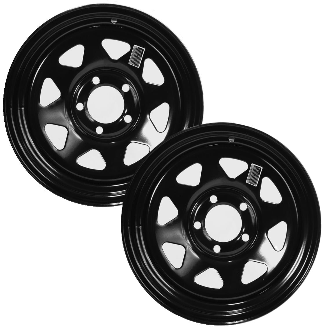 eCustomrim 2-Pack Trailer Rim 13 Inch 13X4.5 5 Lug On 4.5 Inch Black Wheel