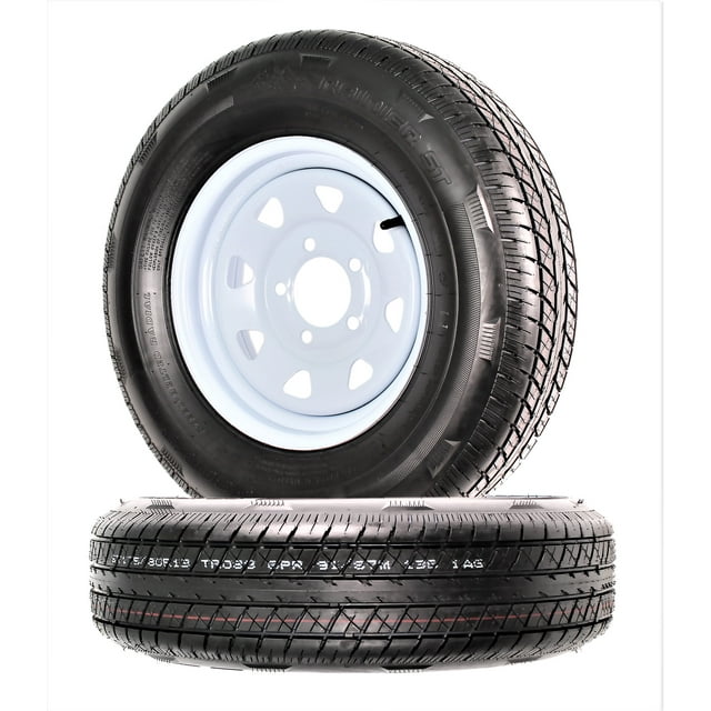2-Pk Radial Trailer Tire On Rim ST175/80R13 175/80R-13 C 5 Lug White Spoke Wheel simolary.com 10 2-Pk Radial Trailer Tire On Rim ST175/80R13 175/80R-13 C 5 Lug White Spoke Wheel Simolary simolary.com 10