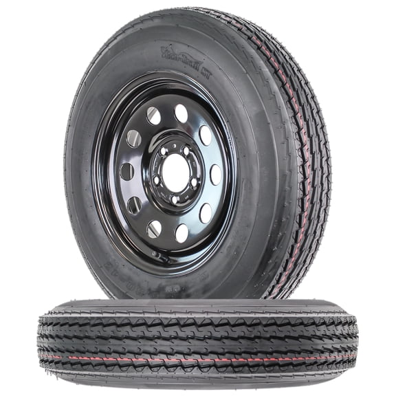eCustomrim 2-Pk Trailer Tire Rim 5.30-12 12 in. Load C 5 Lug Black Modular 2 Yr Warranty