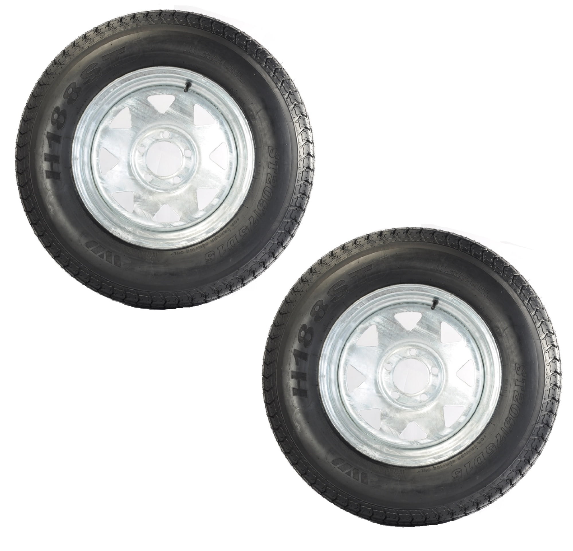 eCustomrim 2-Pack Trailer Tire Rim ST205/75D15 Load C 15 Inch 5 Lug ...