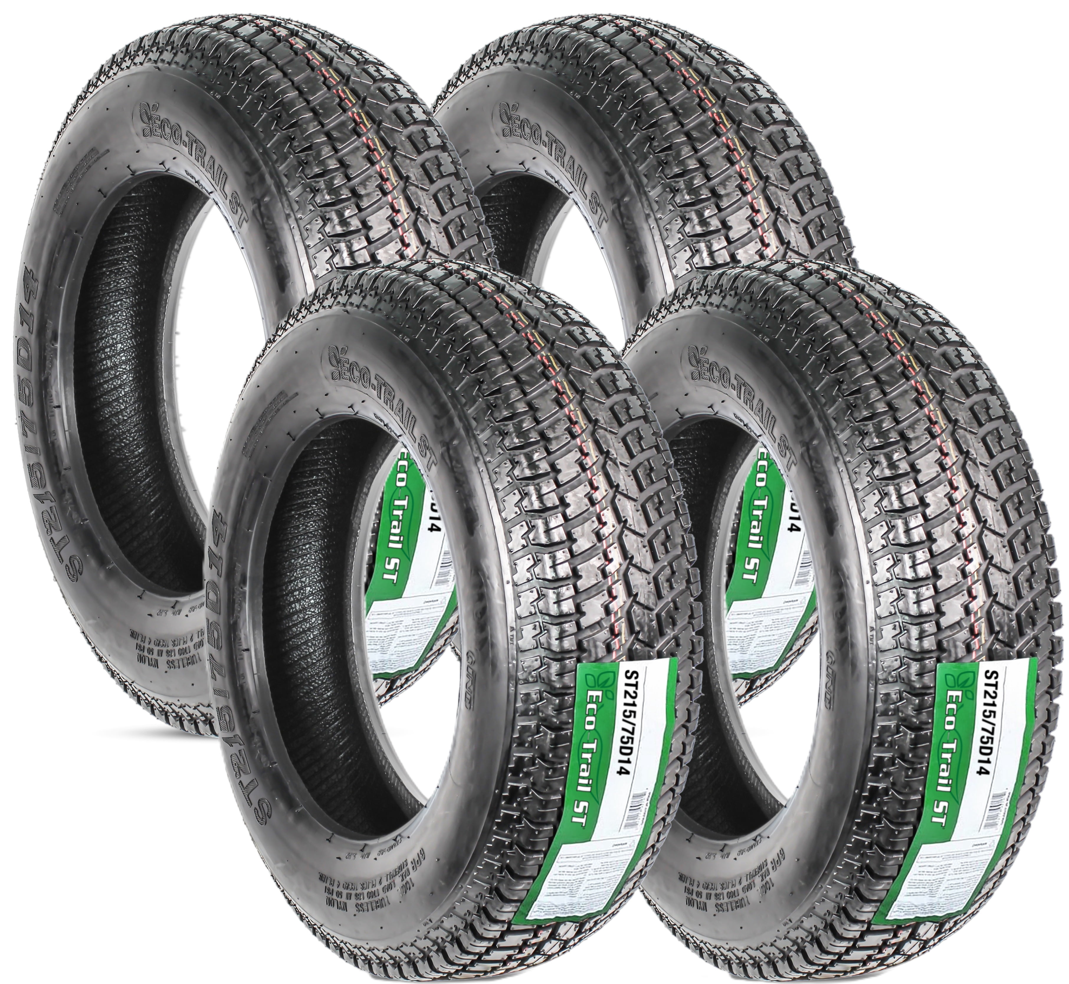 eCustomrim, Trailer Tire, ST215/75D14, Bias Ply 4-Pack - Walmart.com