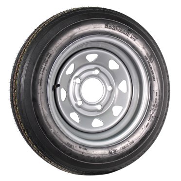 Set Of 2 4.80-12 Trailer Tires On 5-Lug 4.5" Center Rims - Load Range C, 6-Ply, 990 Lbs Capacity Each