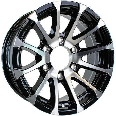 eCustomrim Aluminum Trailer Rim 15 Inch 15X6 6 Lug On 5.5 Inch Black T07 Wheel
