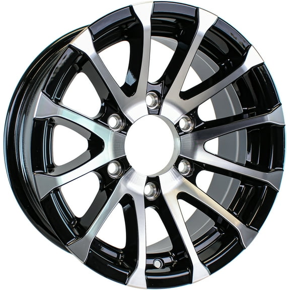 eCustomrim Aluminum Boat Camper Trailer Rim Wheel 6 Lug 15" Avalanche V-Spoke/Black