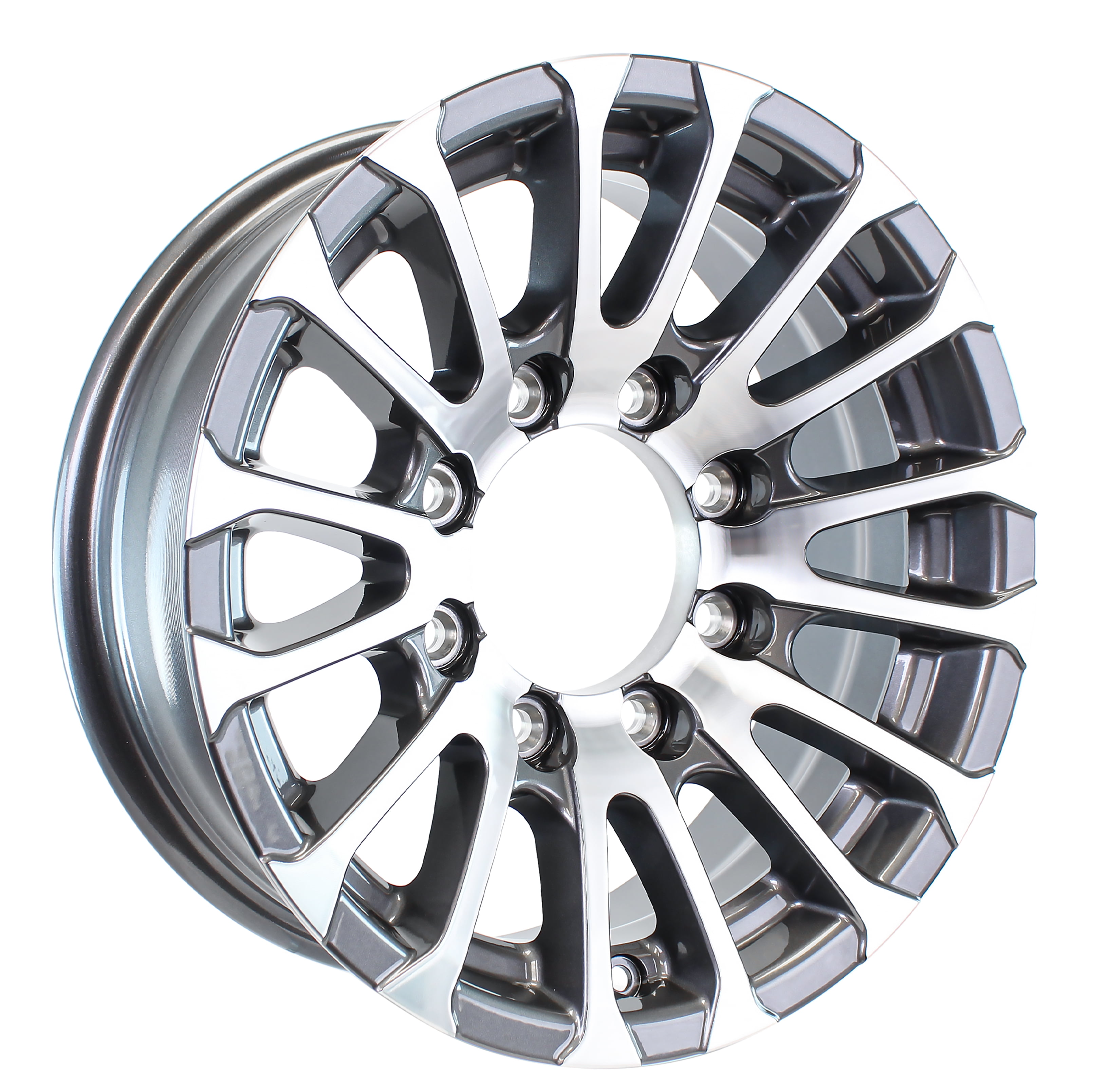 Aluminum Rims With Rings eCustomrim Aluminum Trailer Rim 16 Inch 16X7 8 Lug On 6.5 Inch Grey T07 ...