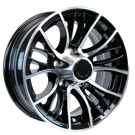 eCustomrim Aluminum Trailer Wheel 14X5.5 14" Black Evolution 5 Lug On 4.5" Center Rim
