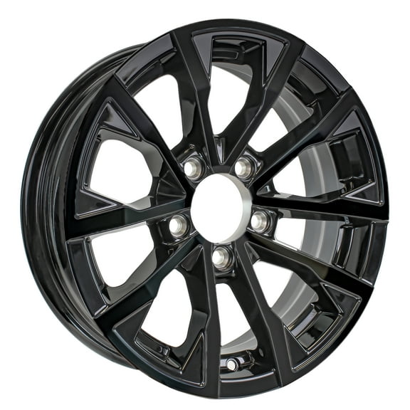 eCustomrim Aluminum Trailer Wheel 14X5.5 14" Edge Black 5 Lug On 4.5" Center Rim