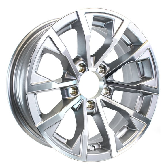 eCustomrim Aluminum Trailer Wheel 14X5.5 14" Edge Silver 5 Lug On 4.5" Center Rim