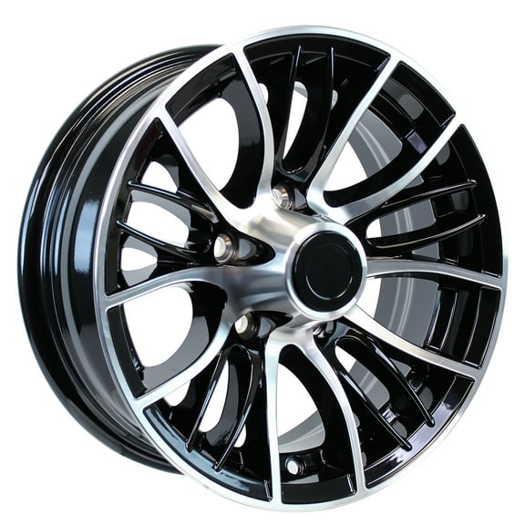 eCustomrim Aluminum Trailer Rim 15 Inch 15X5 5 Lug On 4.5 Inch Black Evo Wheel