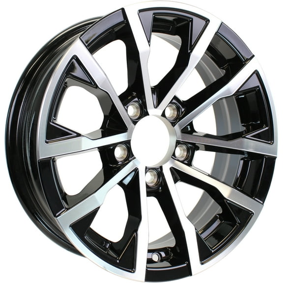 eCustomrim Aluminum Trailer Wheel 15X5 15" 5 Lug 4.5 Center Edge Black Rim