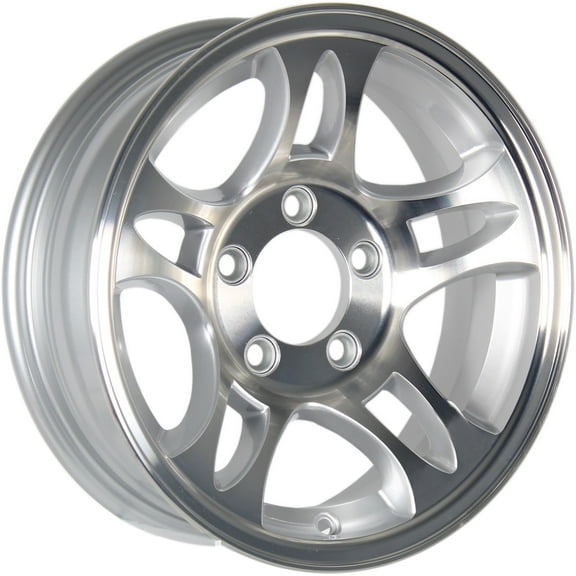 eCustomrim Aluminum Trailer Wheel 15X5 15" 5 Lug 4.5 Center T03 Silver Rim