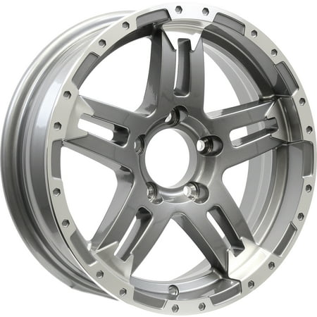 eCustomrim Aluminum Trailer Rim 15 Inch 15X5 5 Lug On 4.5 Grey Turismo Wheel