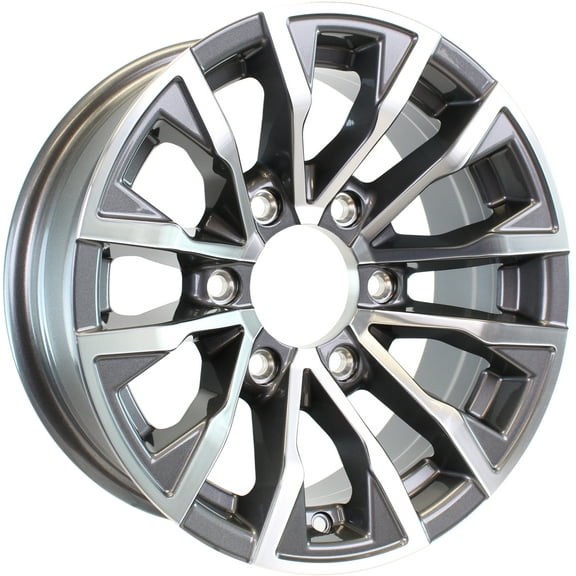 eCustomrim Aluminum Trailer Rim 15 Inch 15X6 6 Lug On 5.5 Inch Grey Edge Wheel