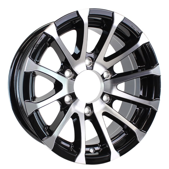 eCustomrim Aluminum Trailer Rim 16 Inch 16X6 6 Lug On 5.5 Inch Black T07 Wheel
