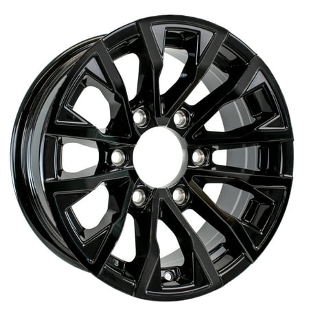eCustomrim Aluminum Trailer Rim 16 Inch 16X6 6 Lug On 5.5 Inch Black Edge Wheel