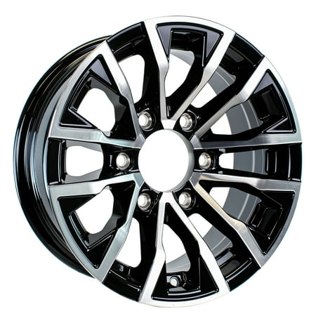 eCustomrim Aluminum Trailer Rim 16 Inch 16X6 6 Lug On 5.5 Inch Black Edge Wheel
