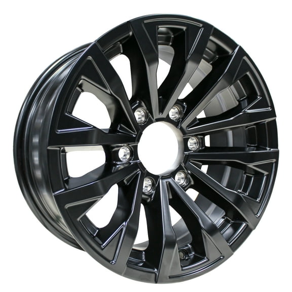 eCustomrim Aluminum Trailer Rim 16 Inch 16X6 6 Lug On 5.5 Inch Black Edge Wheel