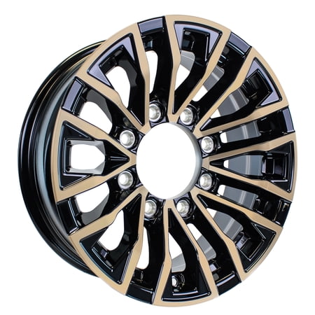 eCustomrim Aluminum Trailer Rim 16 Inch 16X6 8 Lug On 6.5 Inch Black Edge Wheel