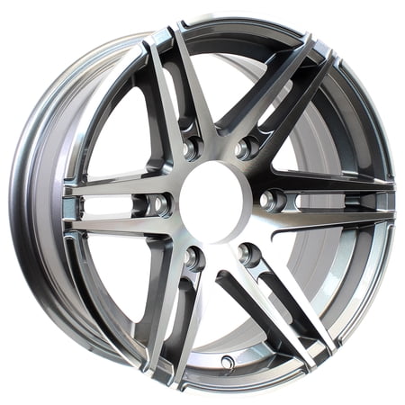eCustomrim Aluminum Trailer Rim 16 Inch 16X6 6 Lug On 5.5 Inch Grey Wheel
