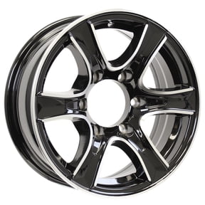 eCustomrim Aluminum Trailer Rim 16 Inch 16X6 6 Lug On 5.5 Black T-Bred Wheel